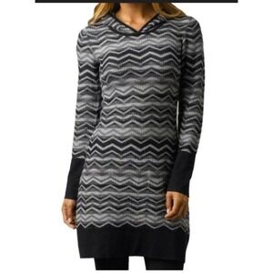 Prana Women's Meryl Hooded Chevron Sweater Dress Size Medium